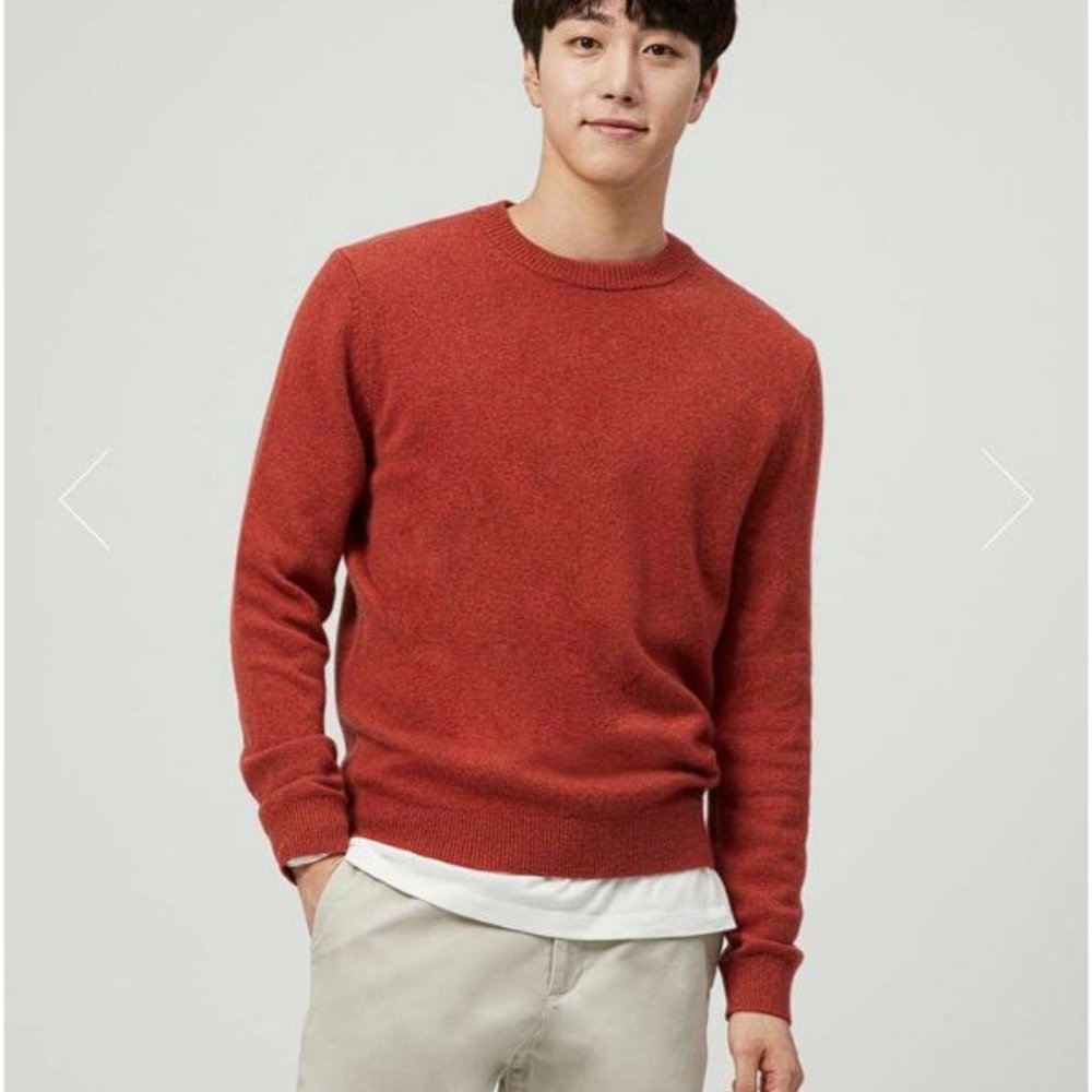 GIORDANO Men's Merino Wool Sweater Size XL in Burnt Orange